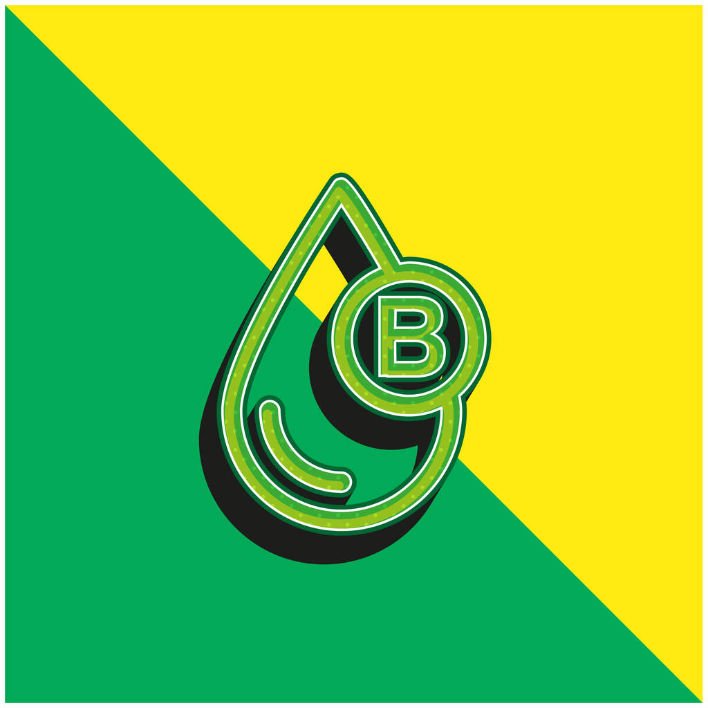 Veriryhmä B Vihreä ja keltainen moderni 3d vektori kuvake logo - Vektori, kuva
