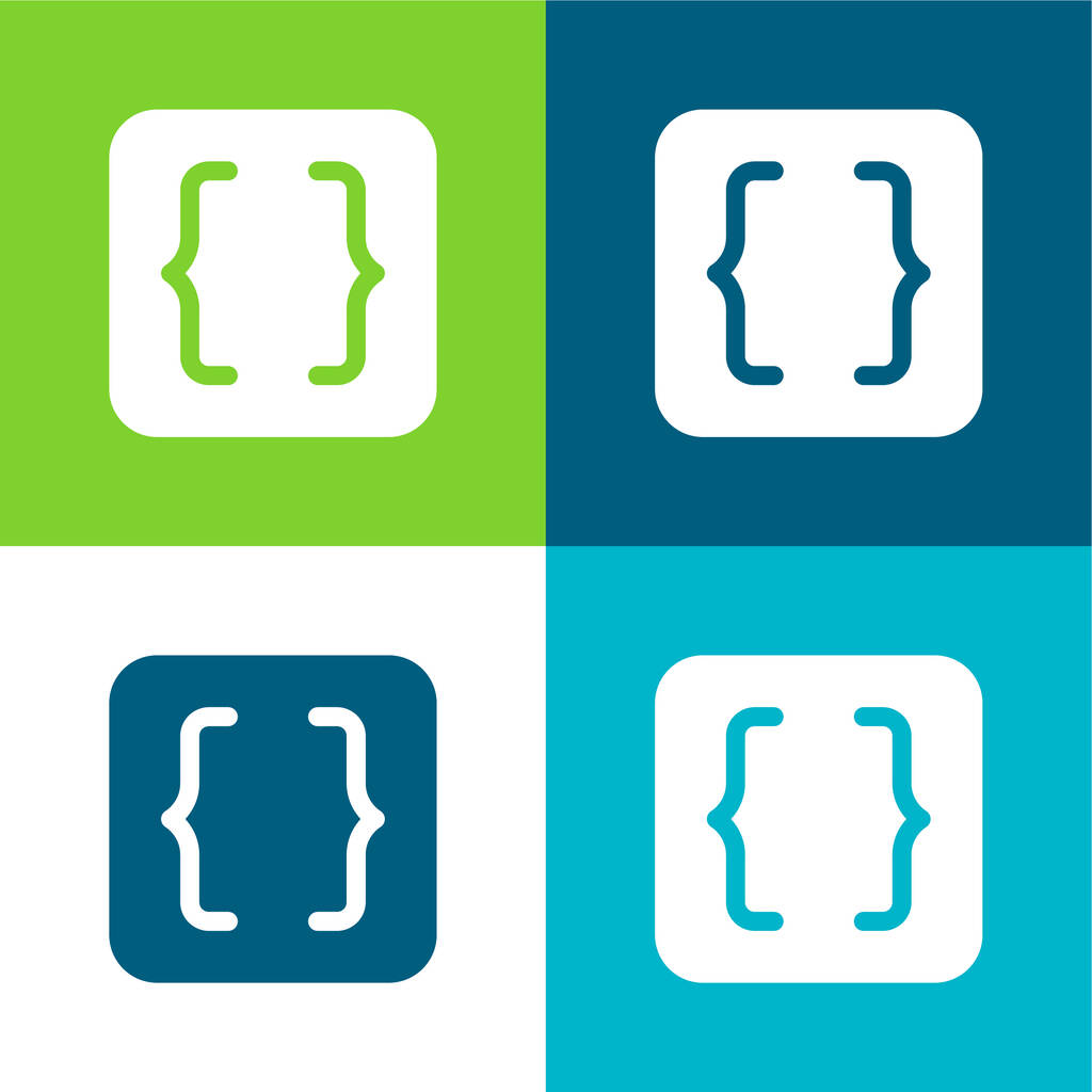 Supports Ensemble d'icônes minimal plat à quatre couleurs - Vecteur, image