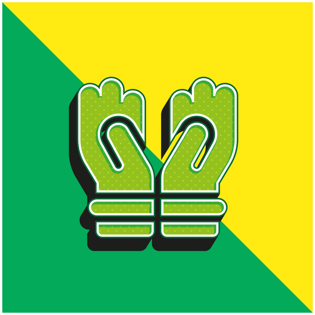 Bless Logo vectoriel 3D moderne vert et jaune - Vecteur, image