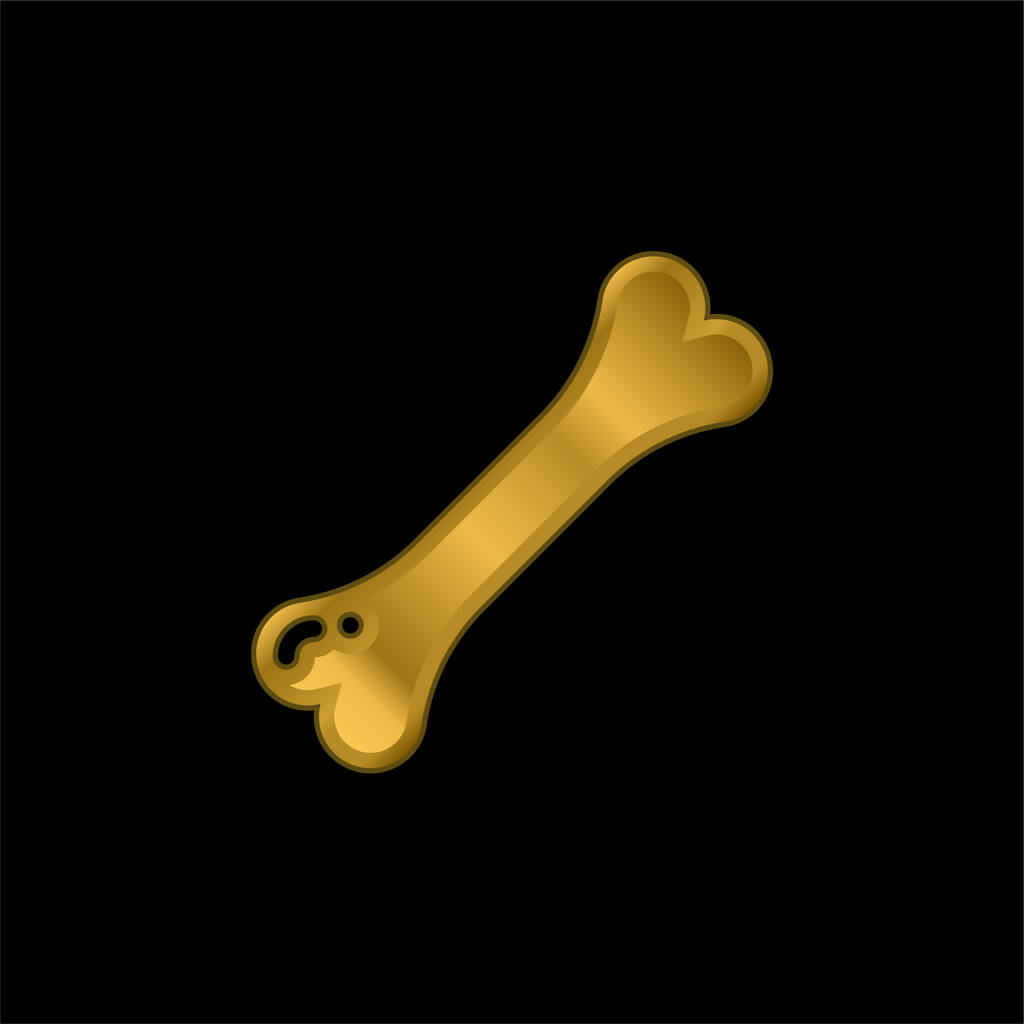 Позолоченная кость металлическая икона или вектор логотипа - Вектор,изображение