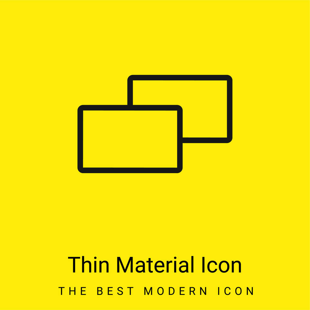 2 Squares minimal bright yellow material icon - Vector, Image