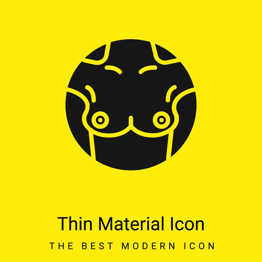 Pecho mínimo icono de material amarillo brillante - Vector, Imagen
