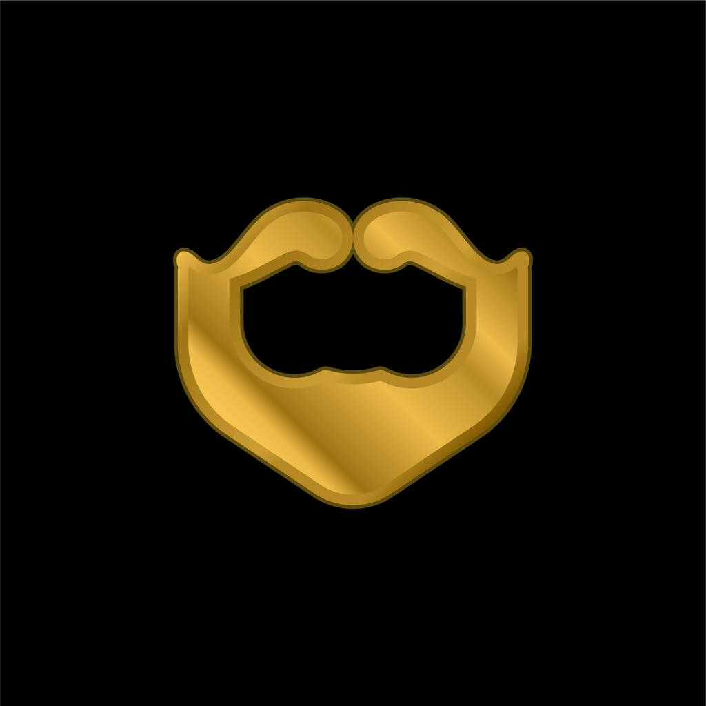Борода з золотим покриттям металева ікона або вектор логотипу
 - Вектор, зображення