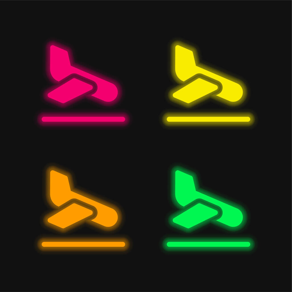 Прибуття чотирьох кольорів, що світяться неоном Векторна піктограма
 - Вектор, зображення