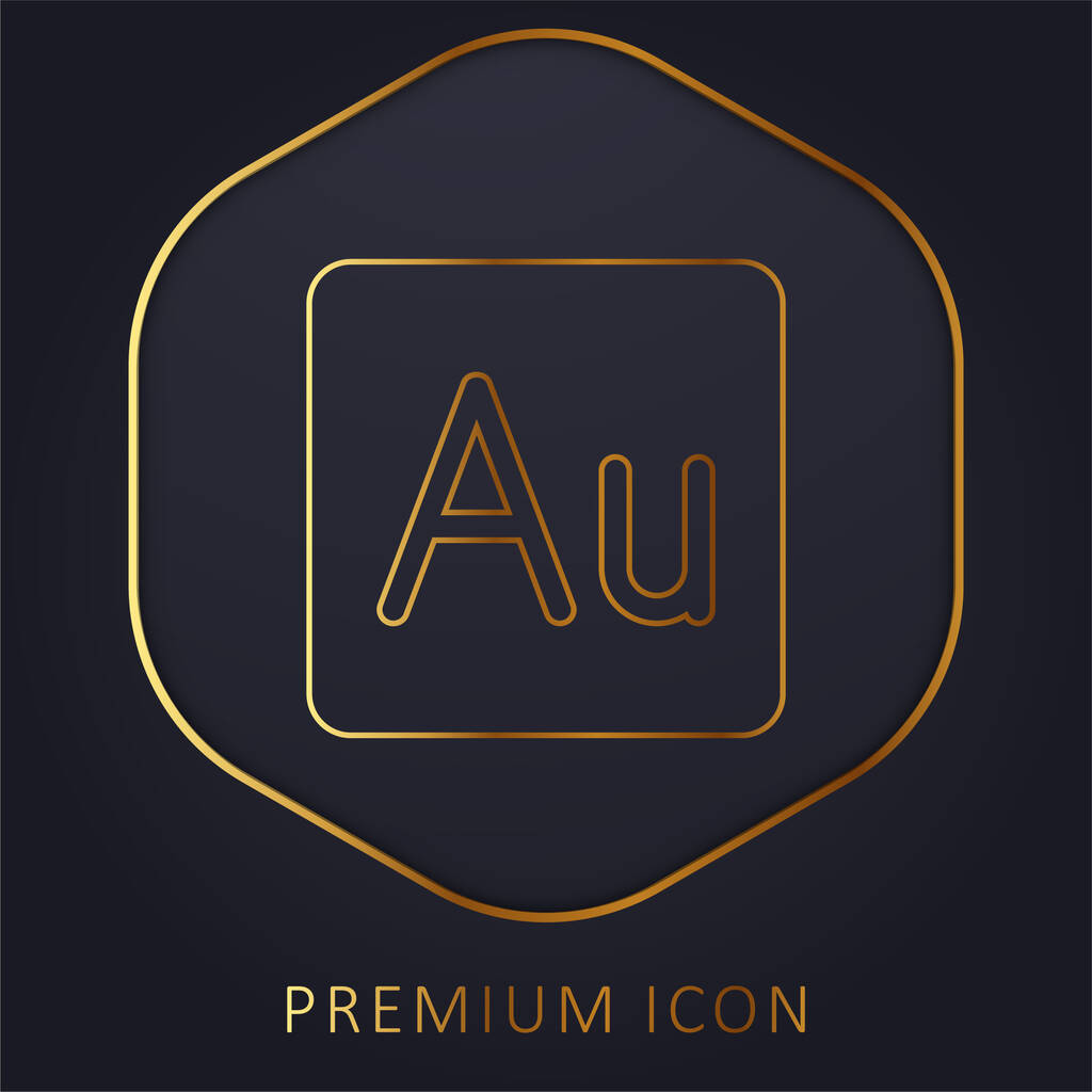 Audition golden line premium logo or icon - Vector, Image