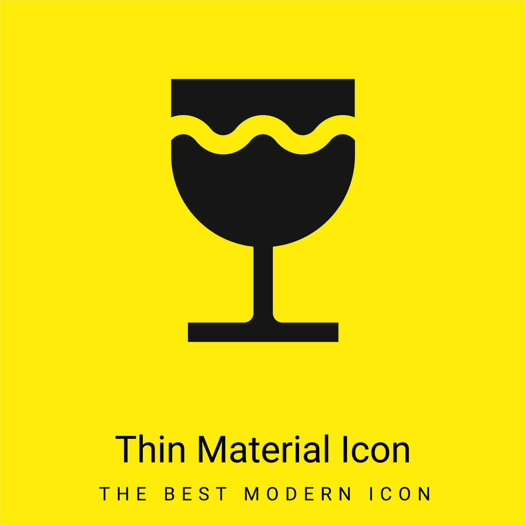 Bier minimaal helder geel materiaal icoon - Vector, afbeelding
