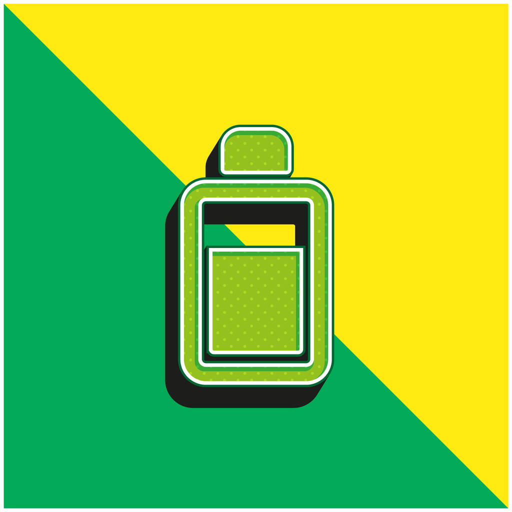 Лосьон для тела Зеленый и желтый современный 3D логотип векторной иконки - Вектор,изображение