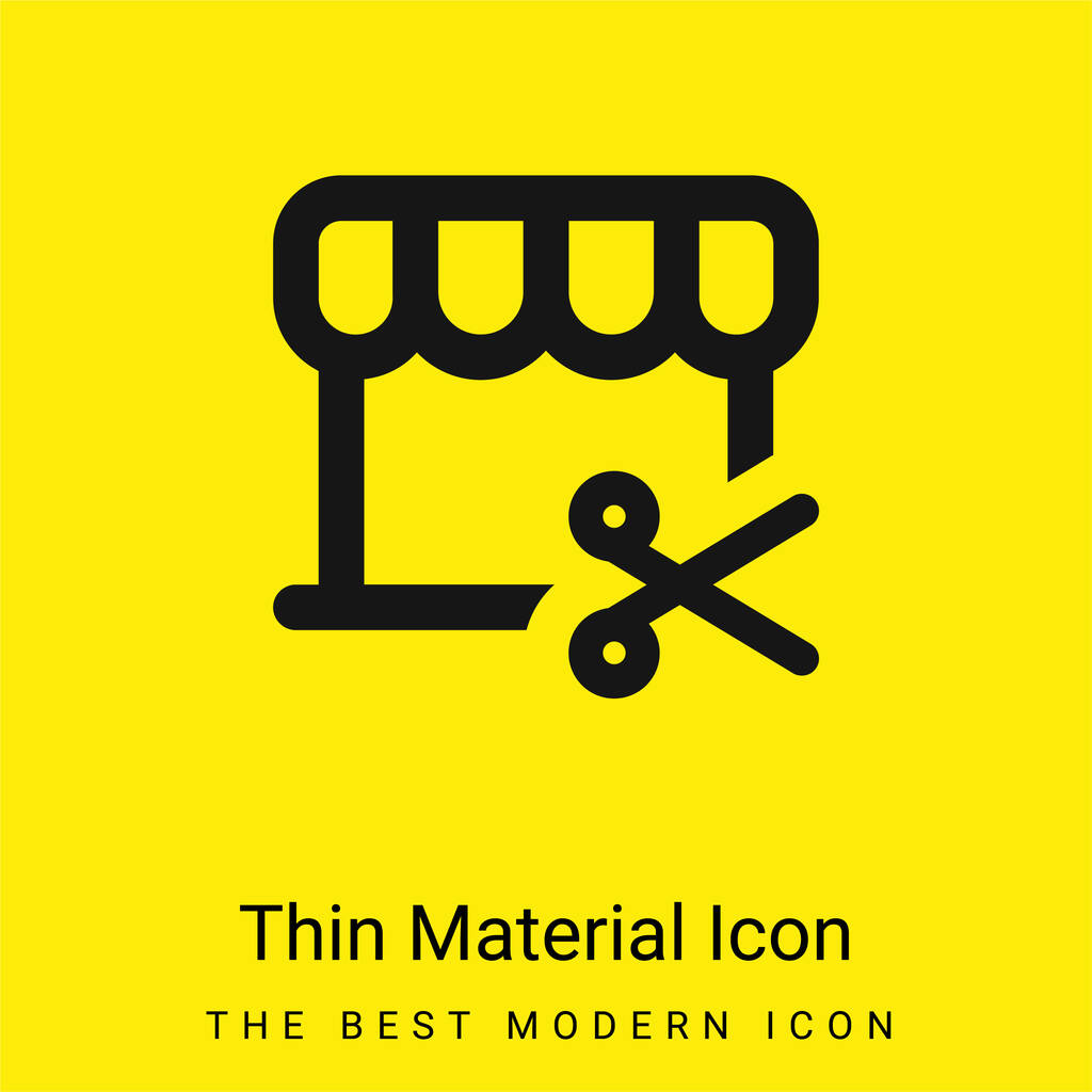 Парикмахерская минимальная ярко-желтая икона - Вектор,изображение