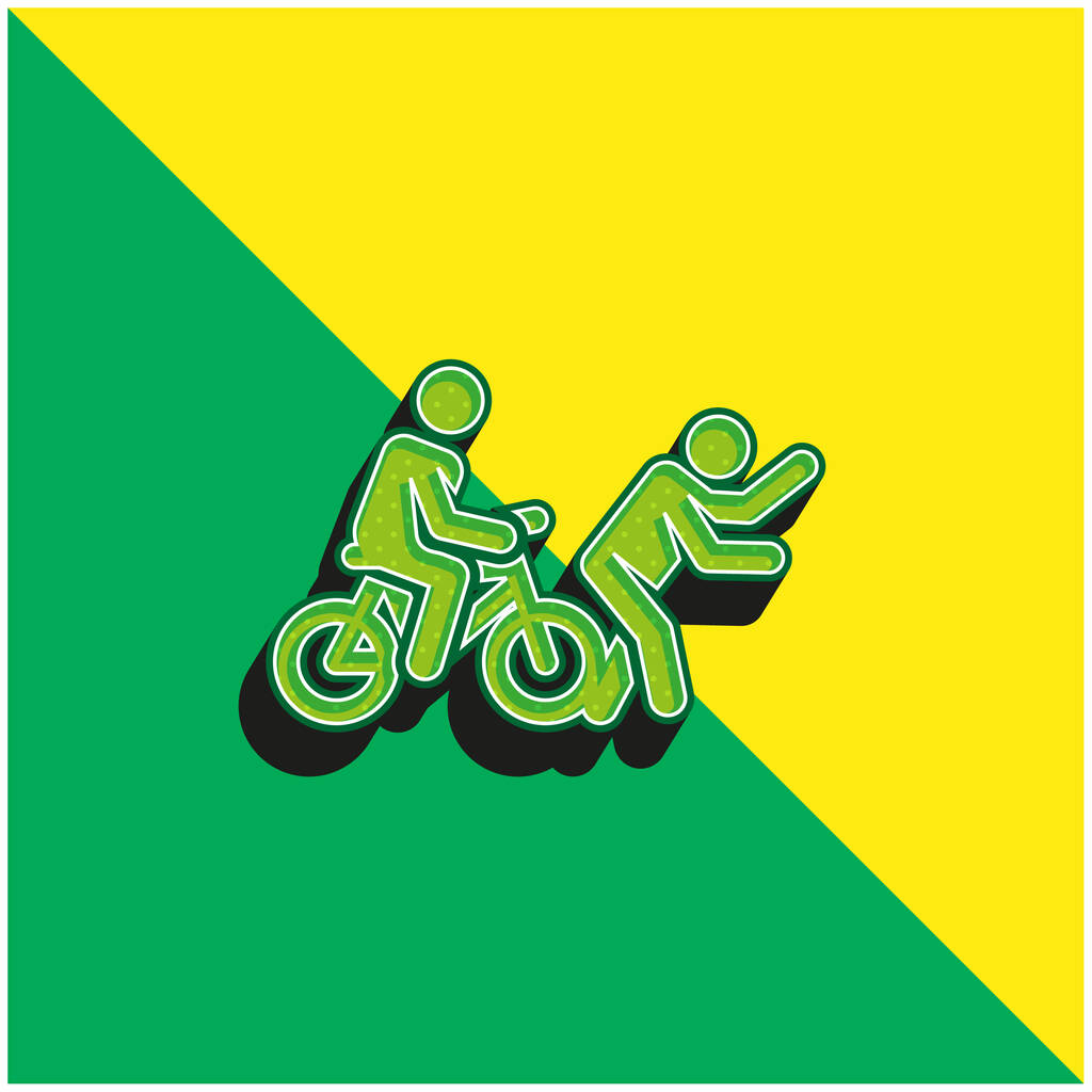 Випадковий зелений і жовтий сучасний 3d векторний логотип ікони - Вектор, зображення