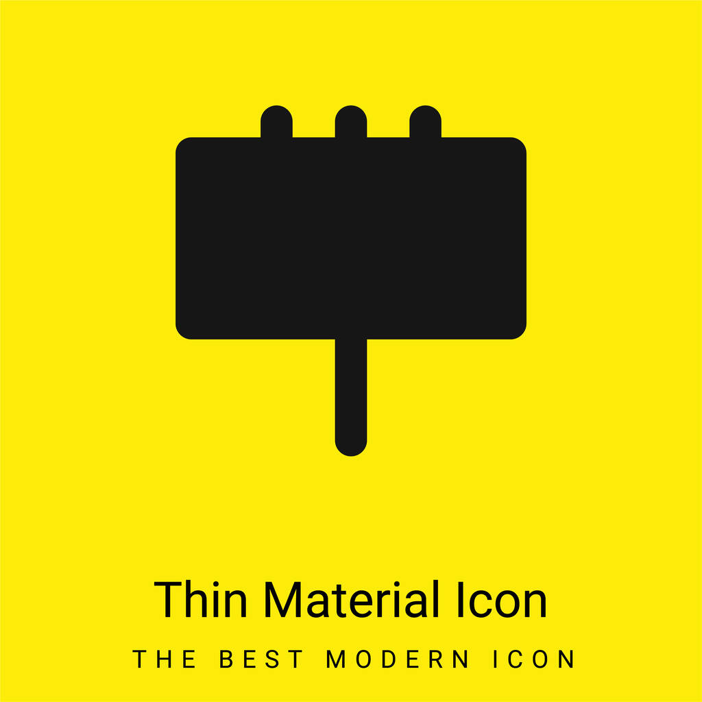 Billboard mínimo icono de material amarillo brillante - Vector, imagen