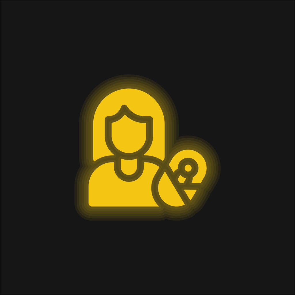 Υιοθετημένη μητέρα κίτρινο λαμπερό νέον εικονίδιο - Διάνυσμα, εικόνα