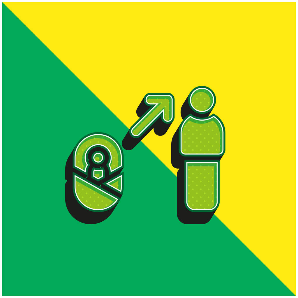 Vantaggio Logo icona vettoriale 3D moderna verde e gialla - Vettoriali, immagini