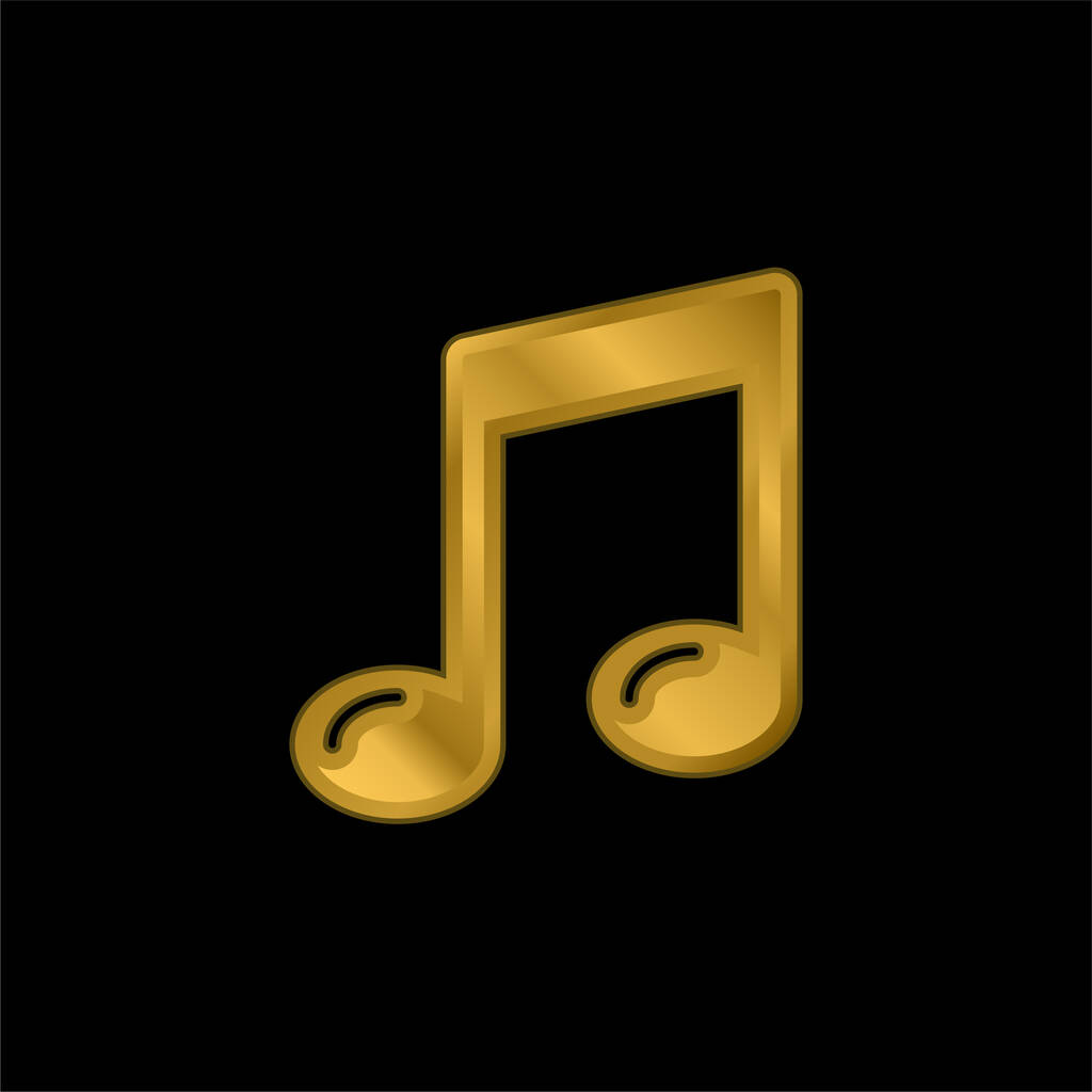 Big Quaver chapado en oro icono metálico o logo vector - Vector, imagen