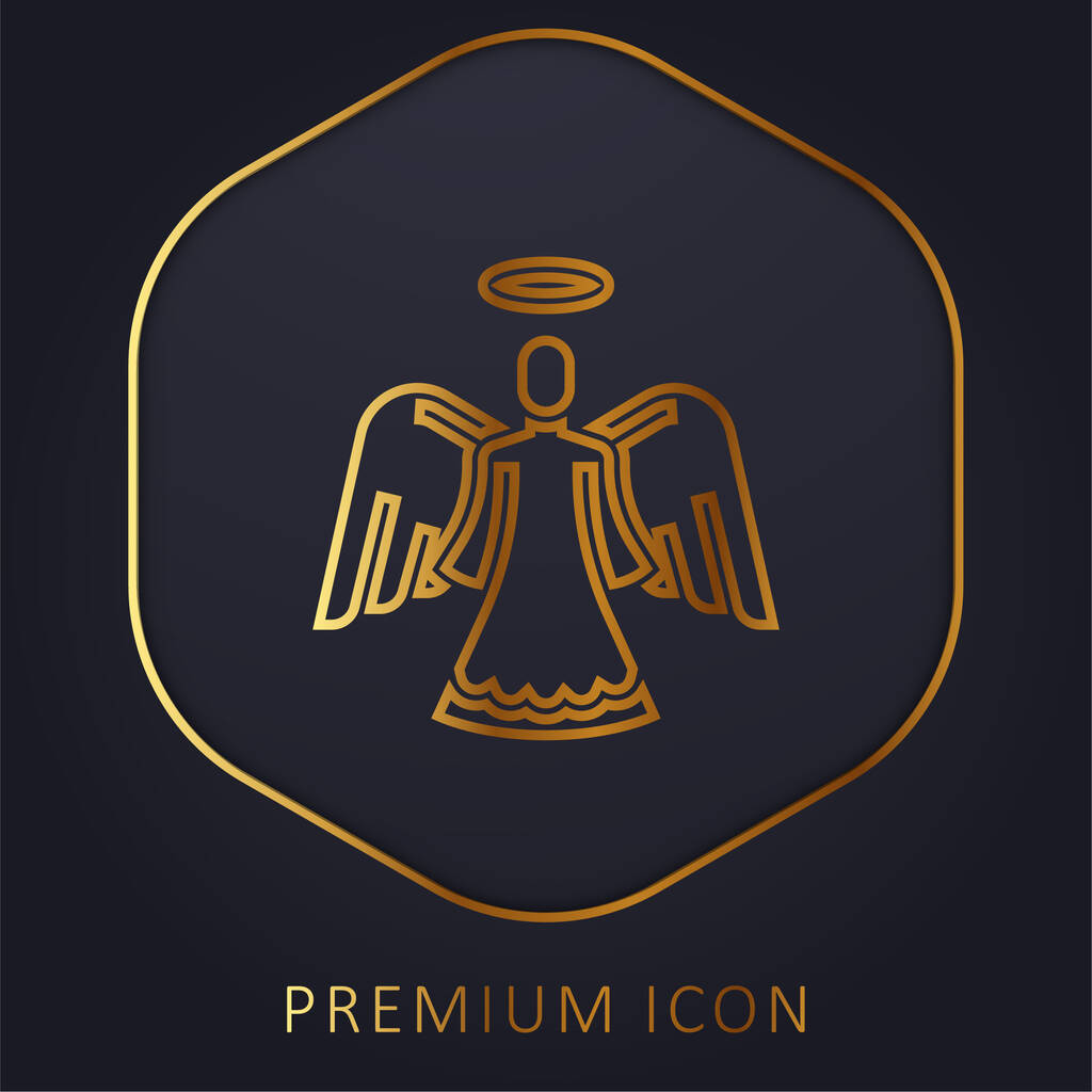 Ange ligne d'or logo premium ou icône - Vecteur, image