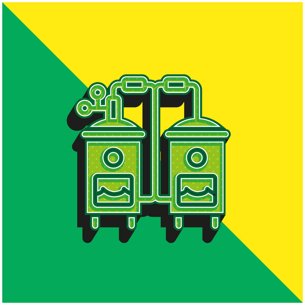 Boiler Green and yellow modern 3d vector icon logo - Vector, Image
