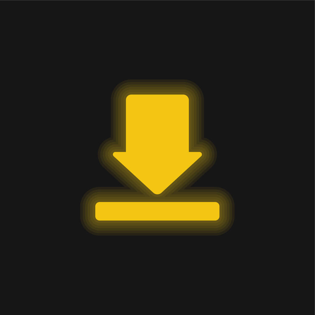 Arrow amarelo brilhante ícone de néon - Vetor, Imagem