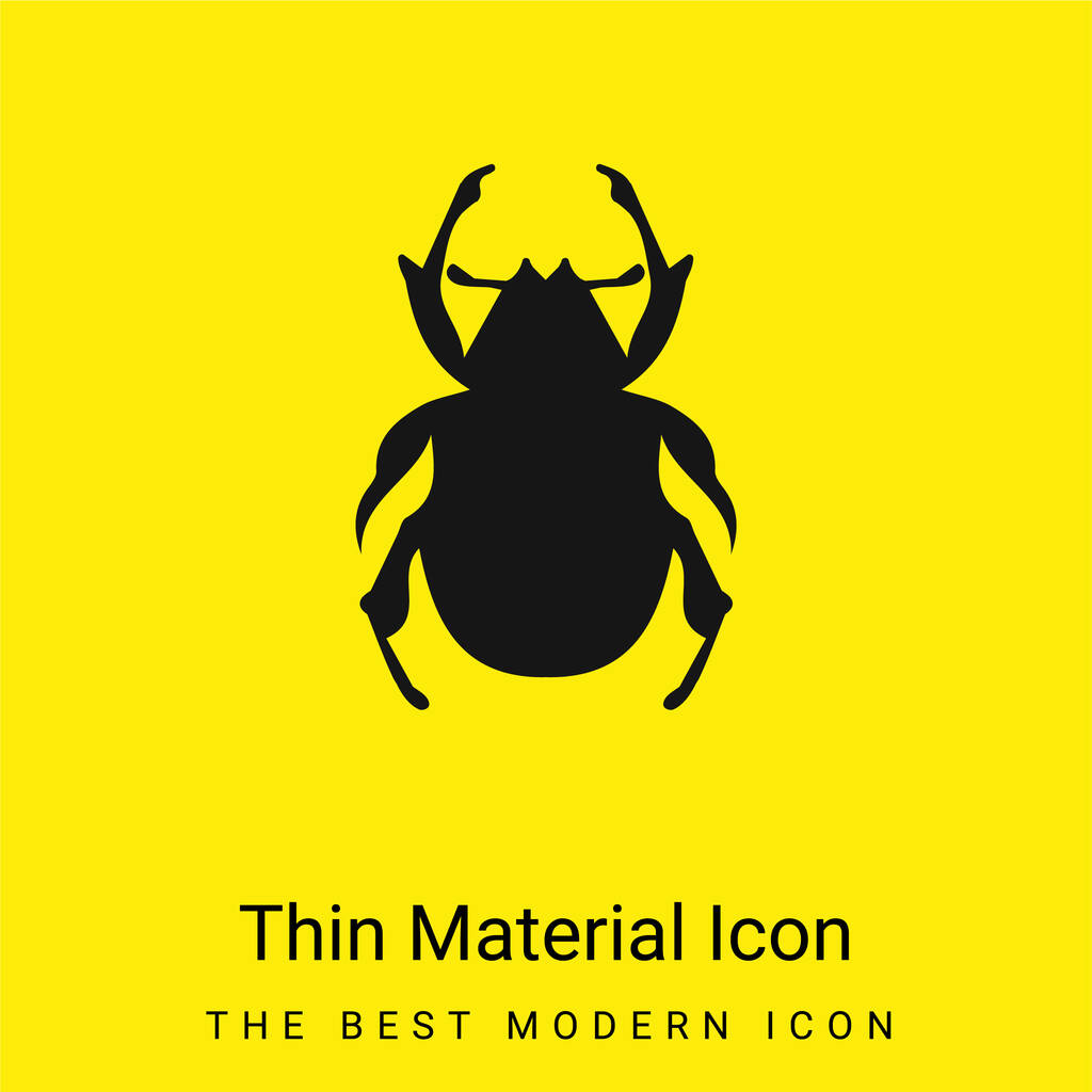 Beetle Shape minimal bright yellow material icon - Vector, Image