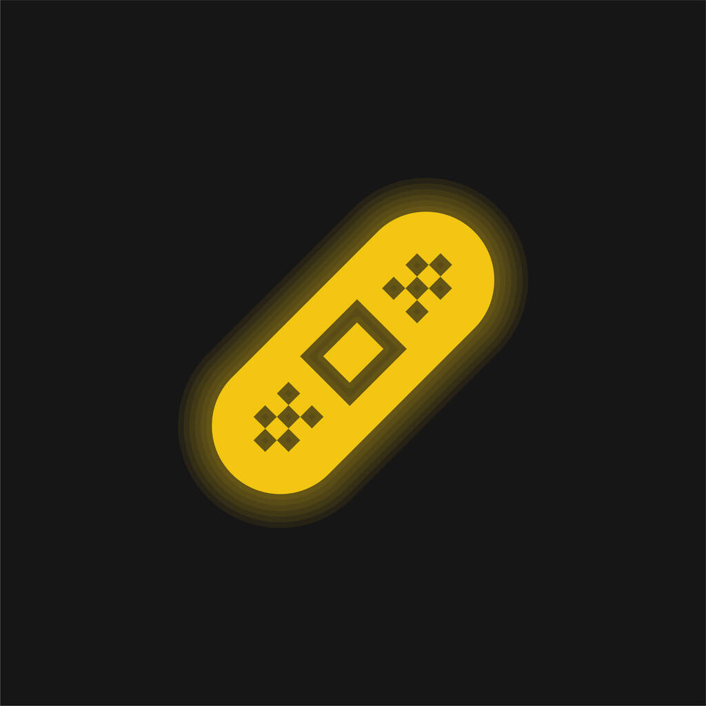 Band Aid geel gloeiende neon pictogram - Vector, afbeelding