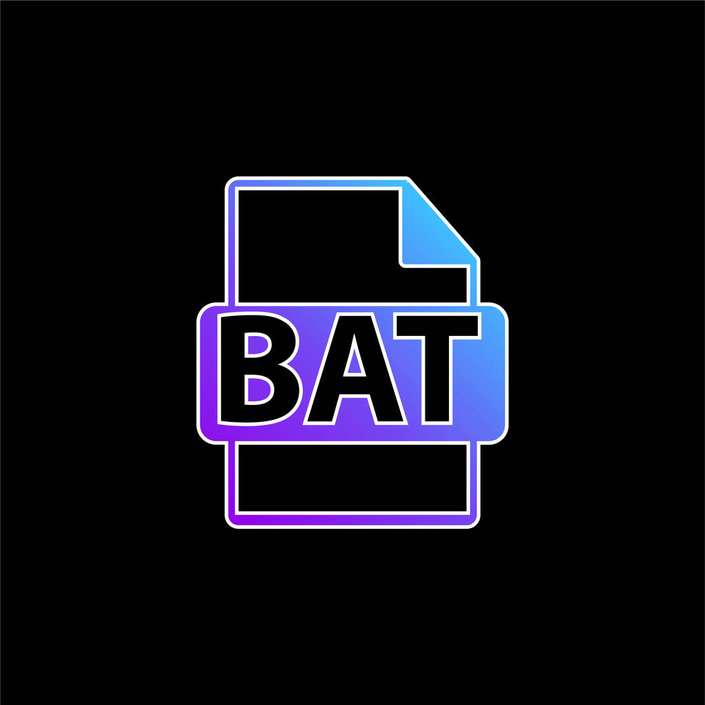 BAT Formato de archivo blue gradient vector icon - Vector, imagen