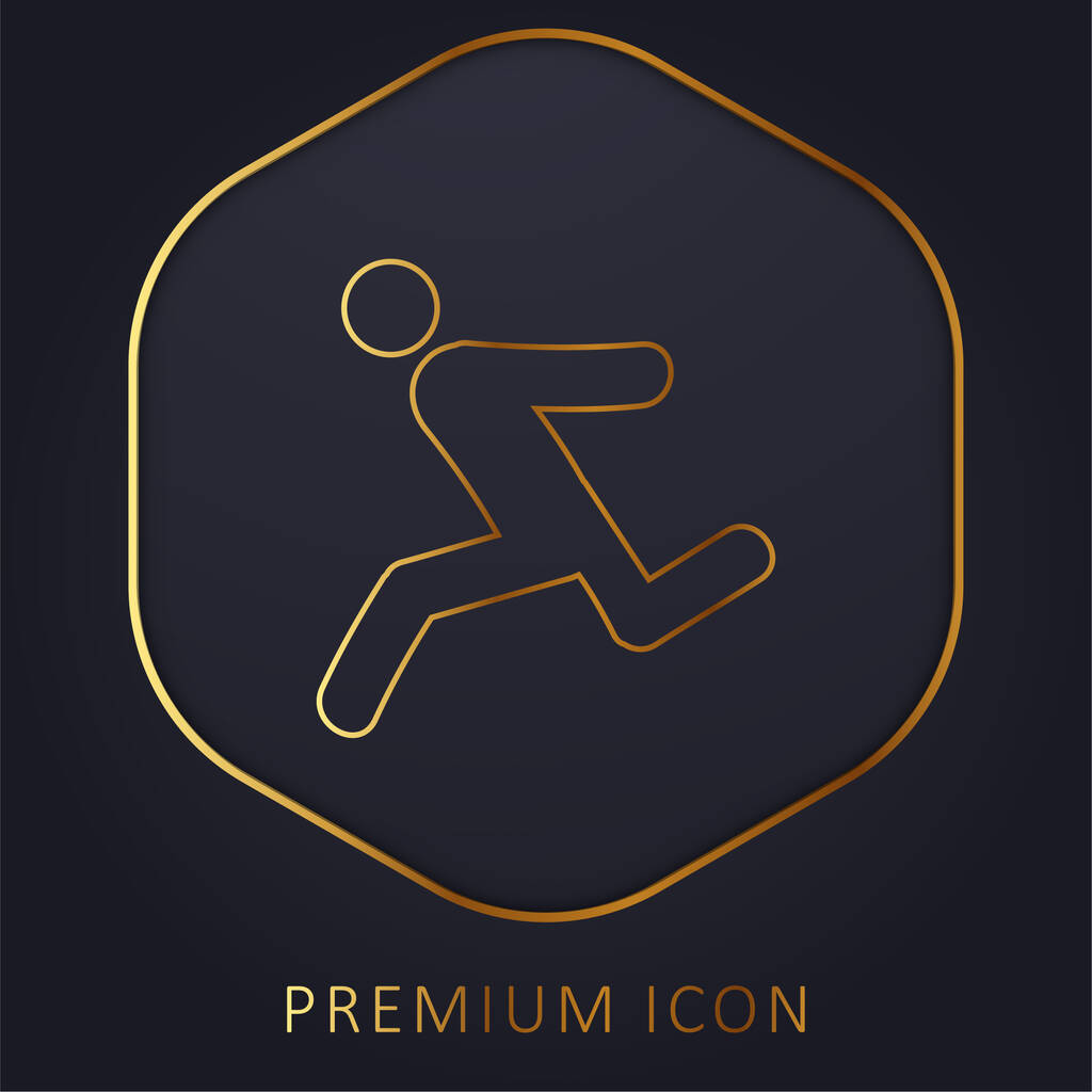 Athlete Running golden line premium logo or icon - Vector, Image