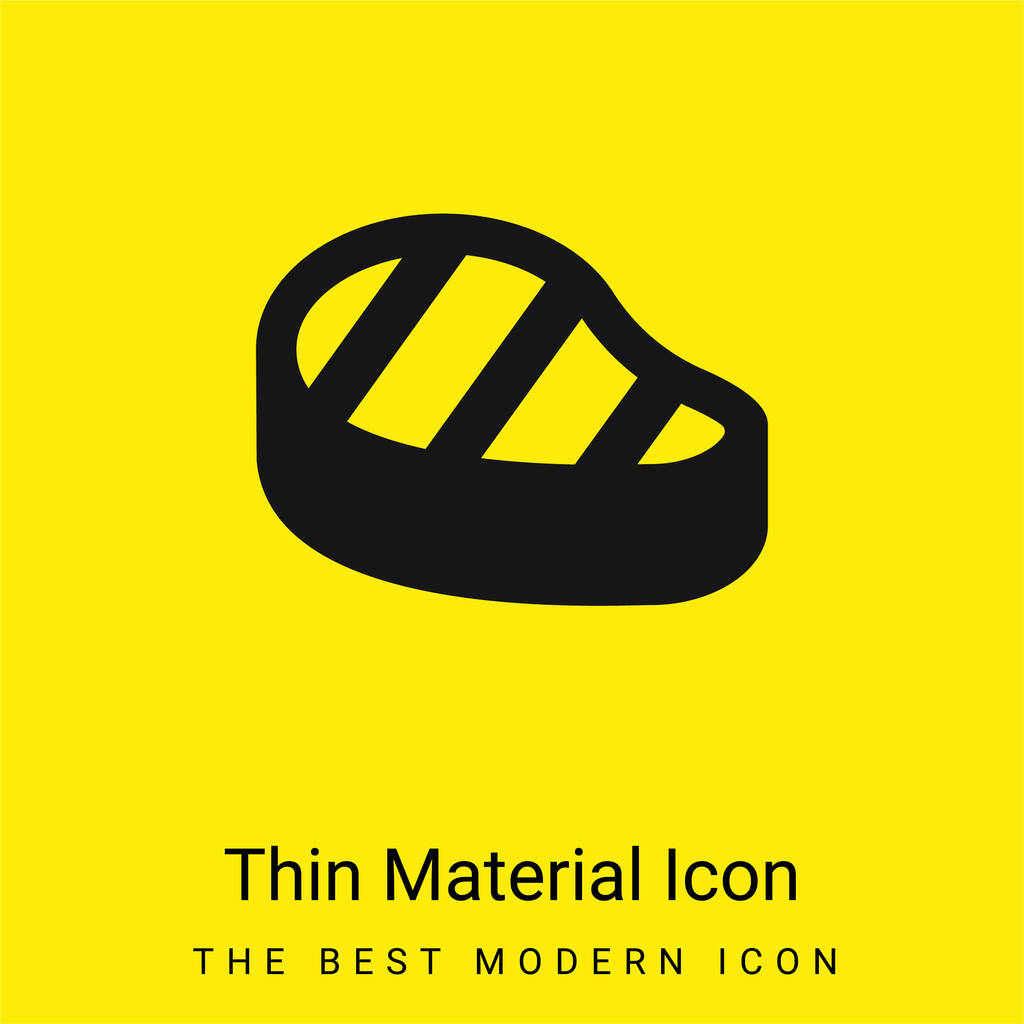 Hovězí steak minimální jasně žlutá ikona materiálu - Vektor, obrázek