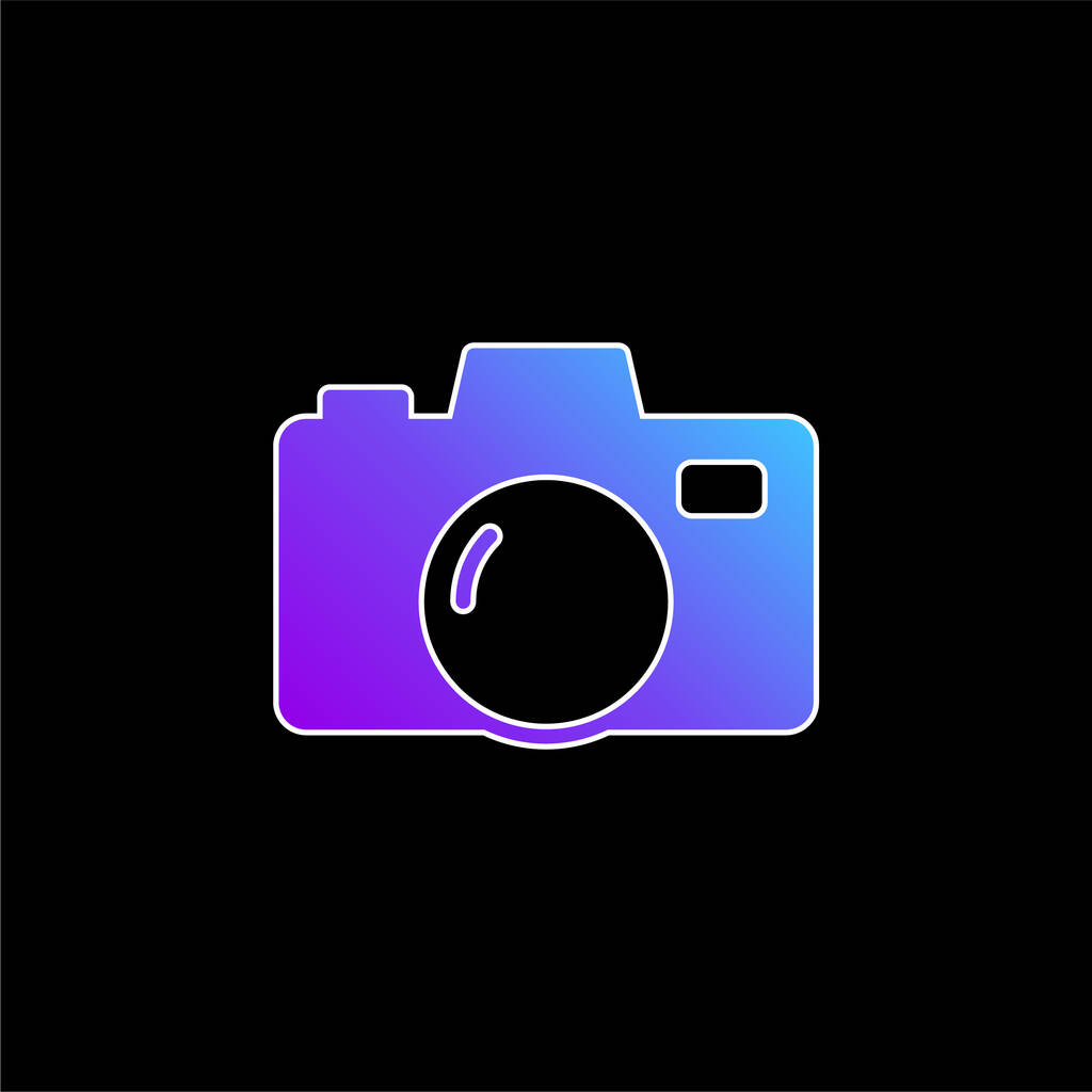 Grande macchina fotografica blu gradiente vettoriale icona - Vettoriali, immagini