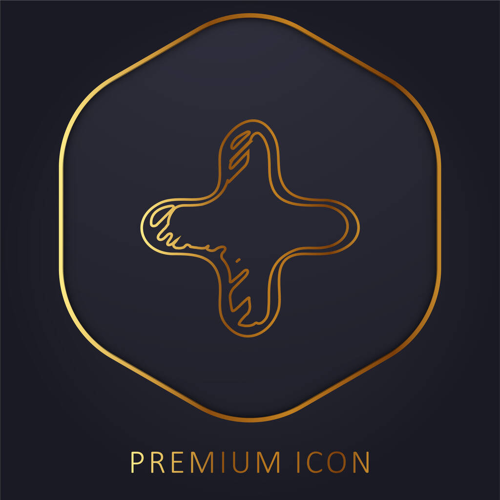 Skizziertes Symbol goldene Linie Premium-Logo oder Symbol hinzufügen - Vektor, Bild