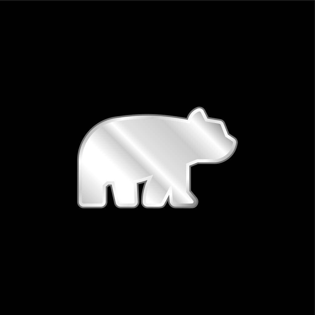 Ведмідь срібна металева ікона
 - Вектор, зображення