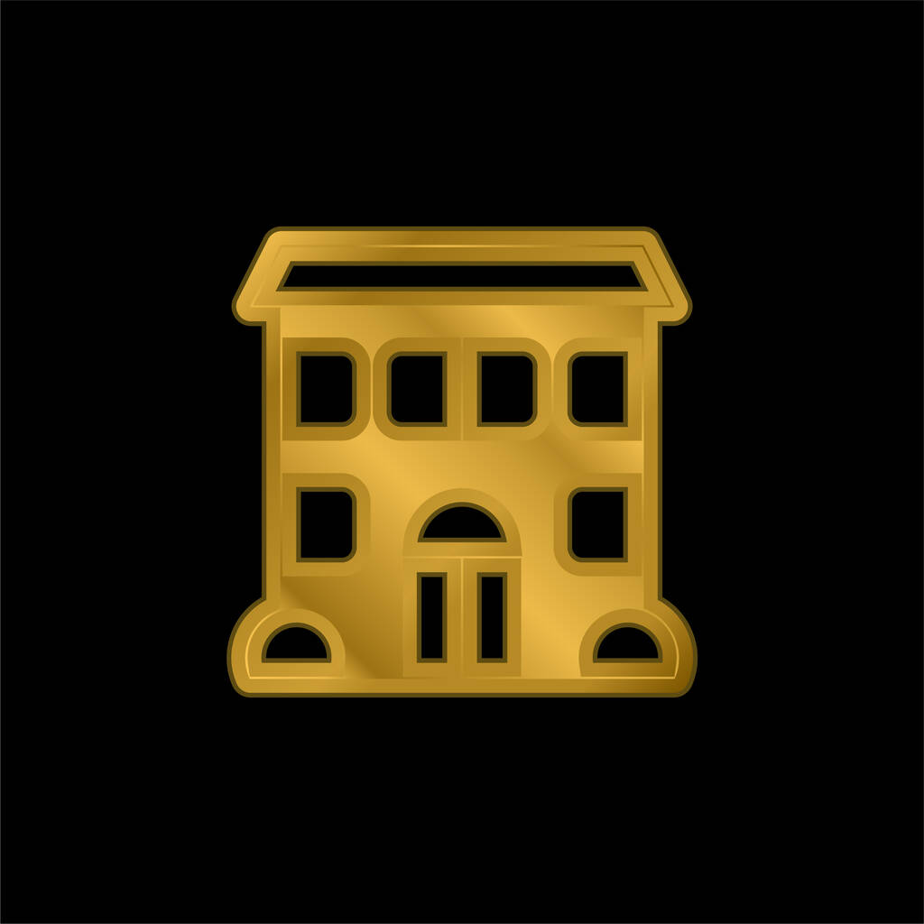 Appartamento oro placcato icona metallica o logo vettoriale - Vettoriali, immagini