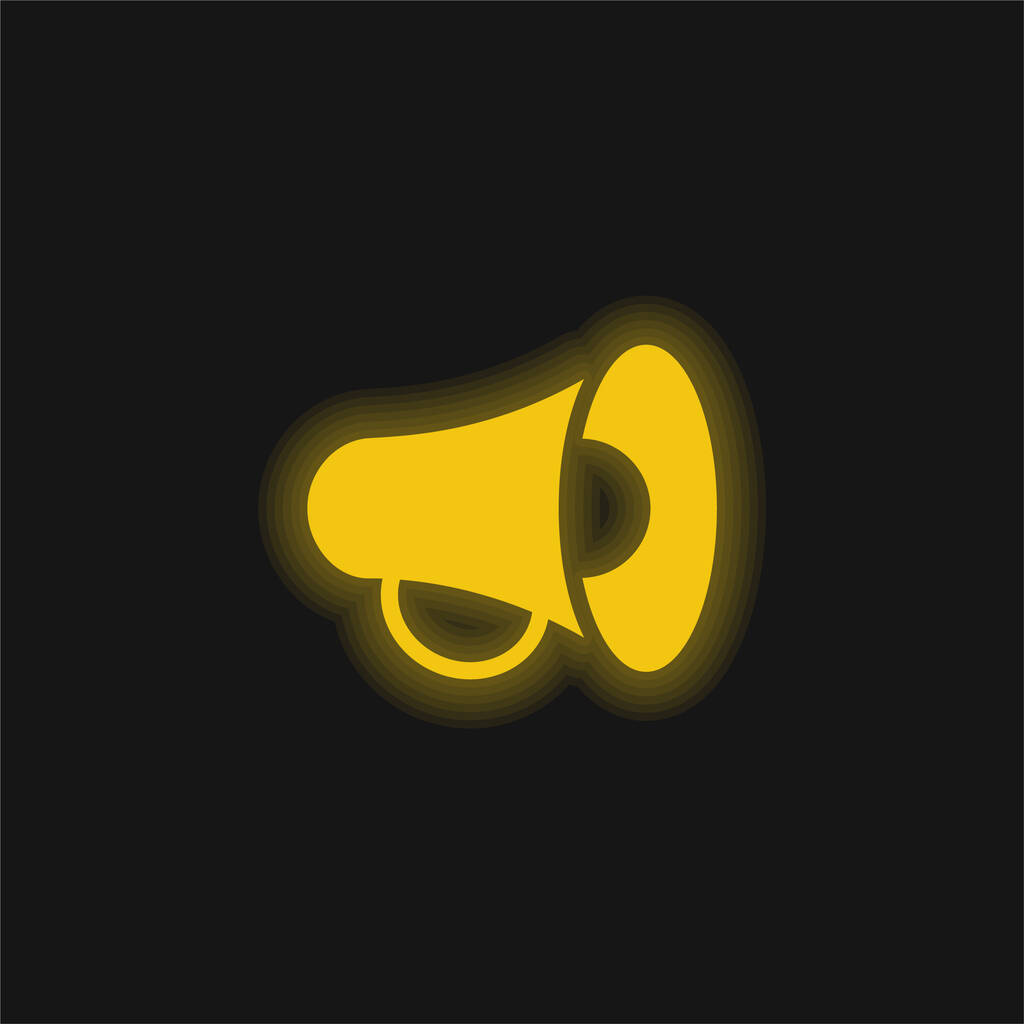 Announcement yellow glowing neon icon - Vector, Image