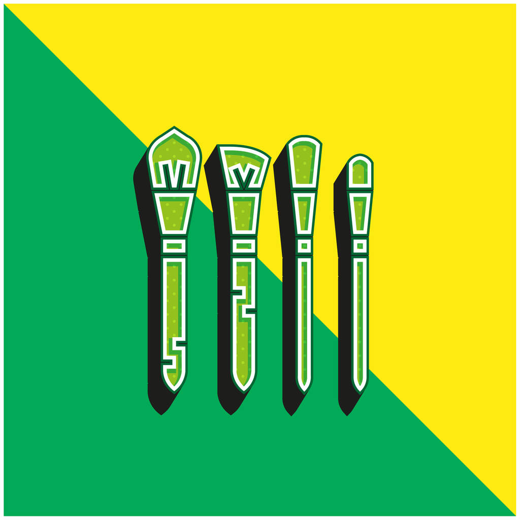 Errötendes grünes und gelbes modernes 3D-Vektorsymbol-Logo - Vektor, Bild