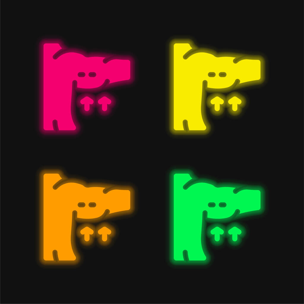 Arm four color glowing neon vector icon - Vector, Image