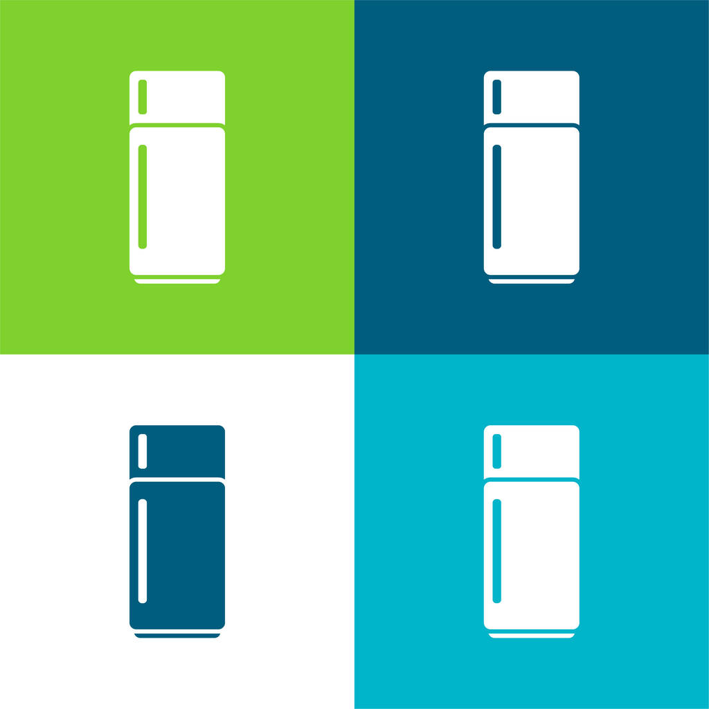 Velká lednice Byt čtyři barvy minimální ikona nastavena - Vektor, obrázek