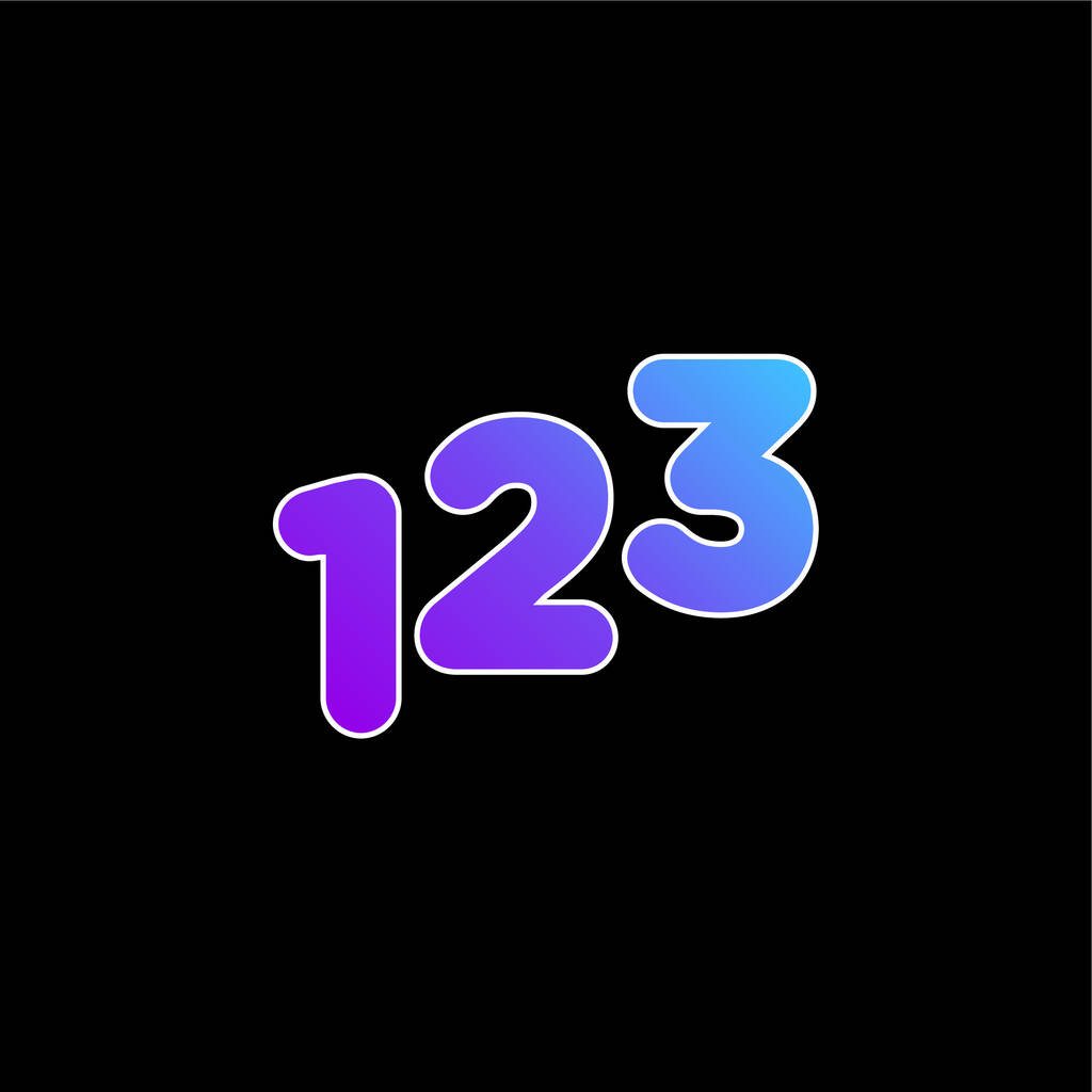 123 Numbers blue gradient vector icon - Vector, Image