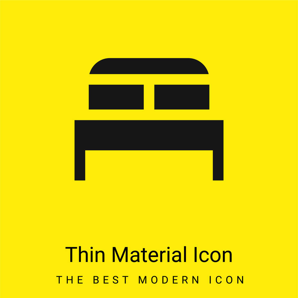 Bed minimal bright yellow material icon - Vector, Image