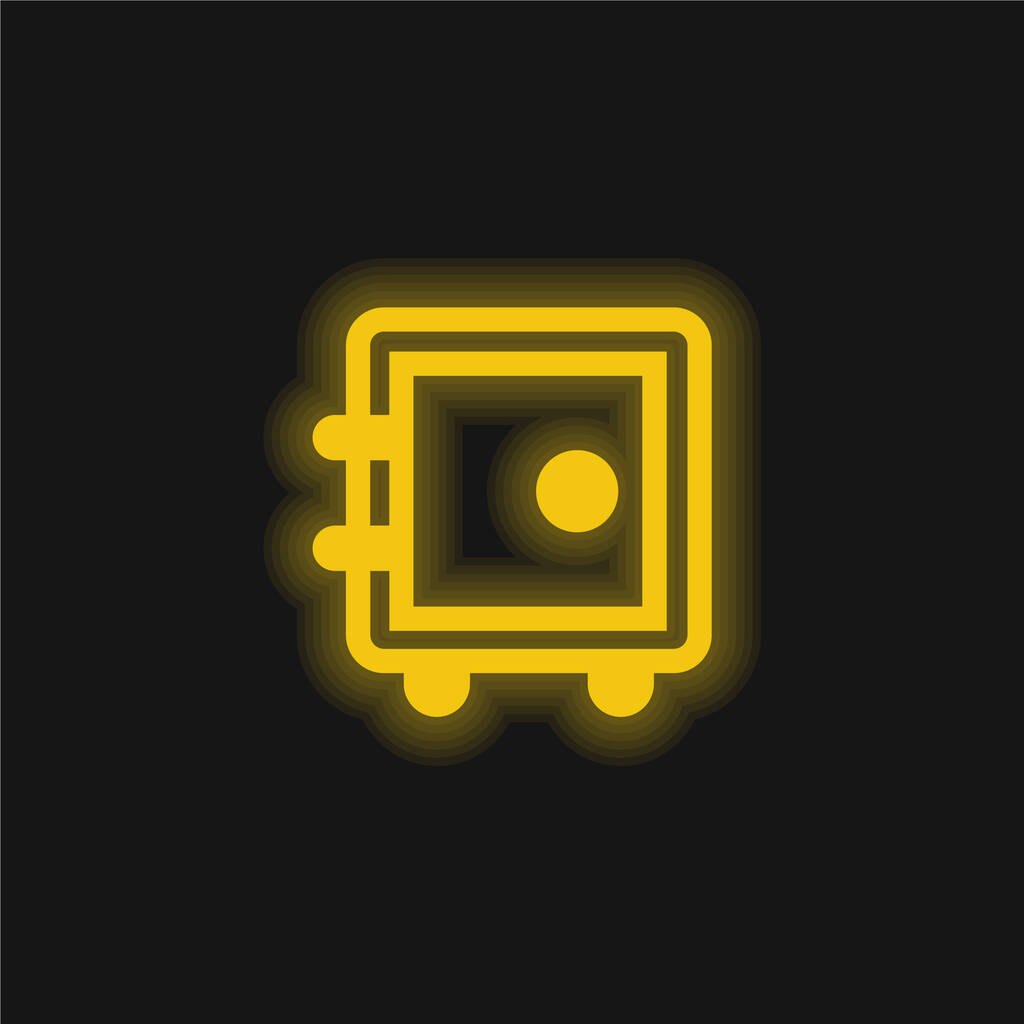Büyük Kasa Sarı Parlak Neon simgesi - Vektör, Görsel