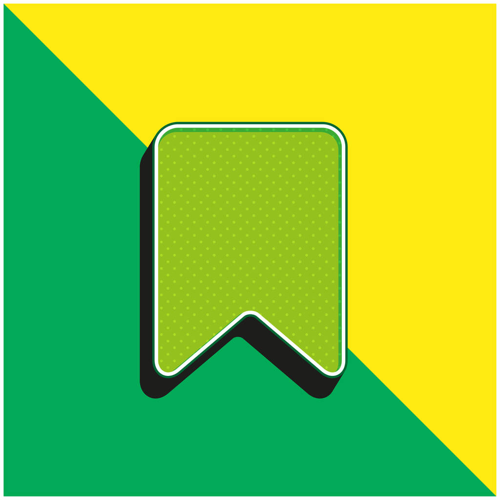 ブックマーク緑と黄色のモダンな3Dベクトルアイコンのロゴ - ベクター画像