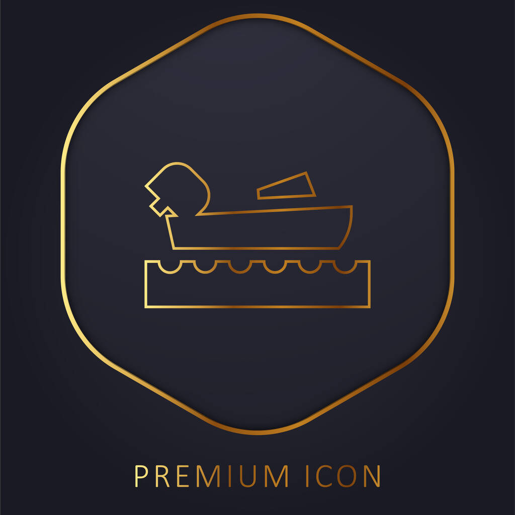 Boating golden line premium logo or icon - Vector, Image