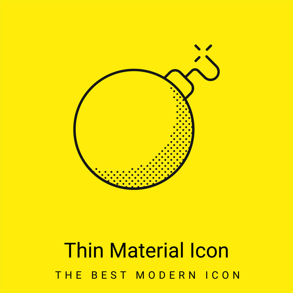 Bomba mínima amarelo brilhante ícone material - Vetor, Imagem