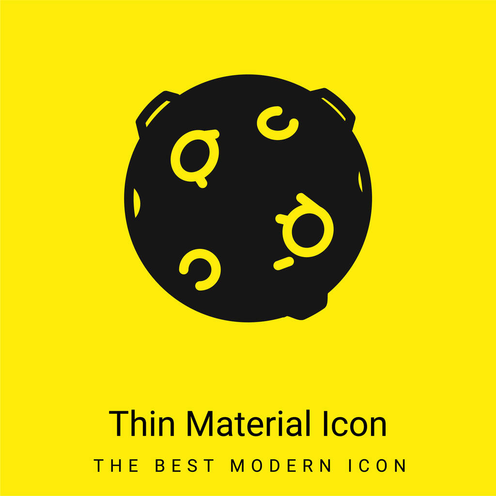 Palla nera con cerchi icona materiale giallo brillante minimo - Vettoriali, immagini
