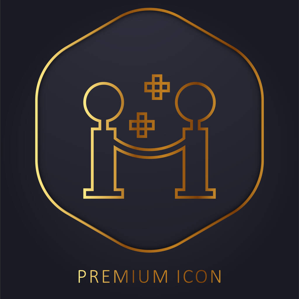 Barrière ligne d'or logo premium ou icône - Vecteur, image