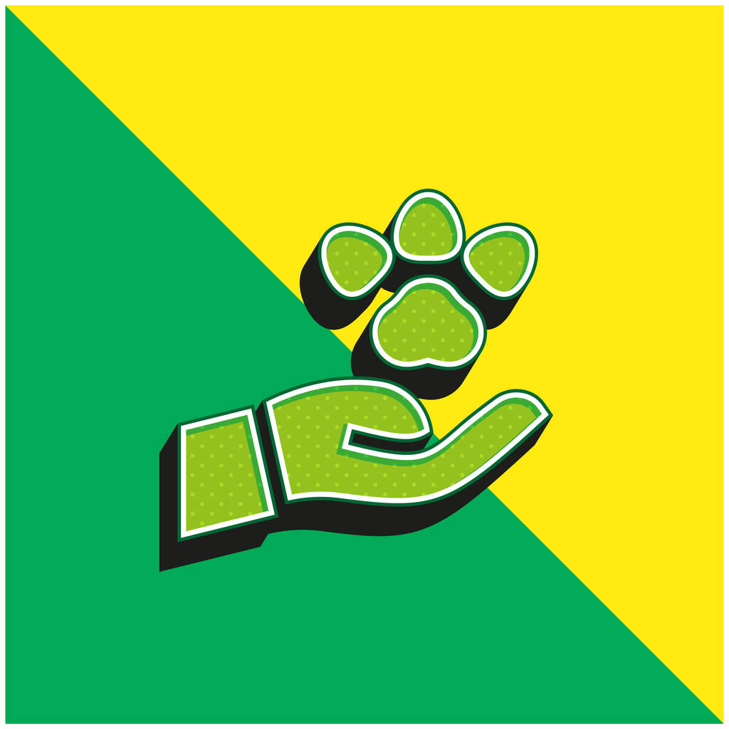 Animální zelené a žluté moderní 3D vektorové logo - Vektor, obrázek
