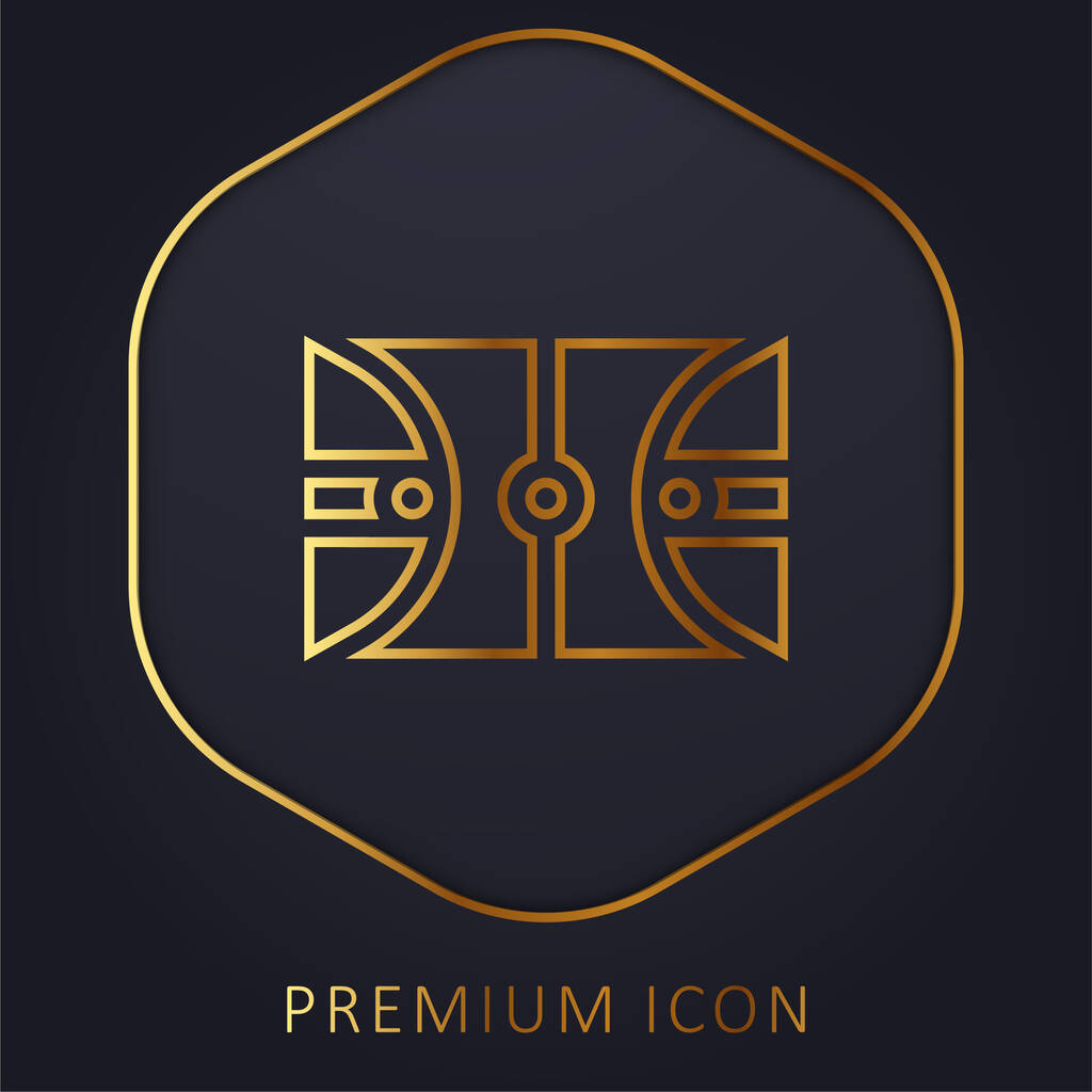 Corte de basquete linha dourada logotipo premium ou ícone - Vetor, Imagem