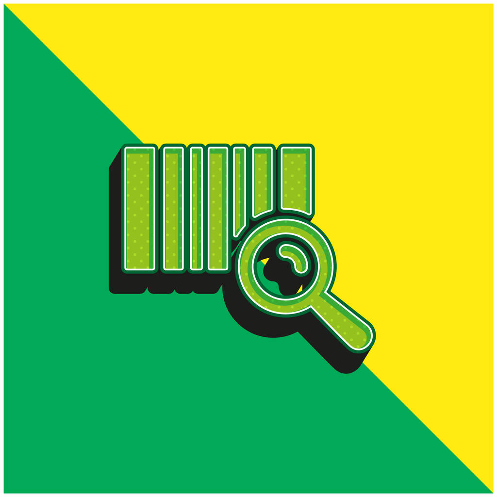 Kod kreskowy Identyfikacja Zielony i żółty nowoczesny ikona wektora 3D logo - Wektor, obraz