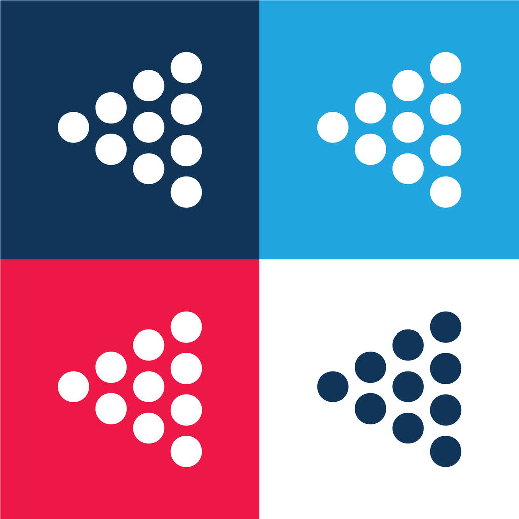 Bolos azul y rojo cuatro colores mínimo icono conjunto - Vector, imagen