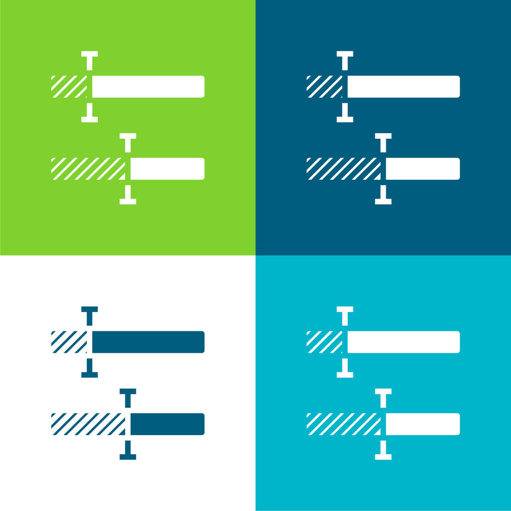 Gráfico de barras Conjunto de iconos mínimo de cuatro colores - Vector, imagen