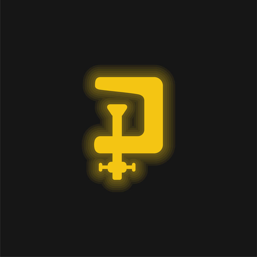 Sistema de Adjudicação amarelo brilhante ícone de néon - Vetor, Imagem