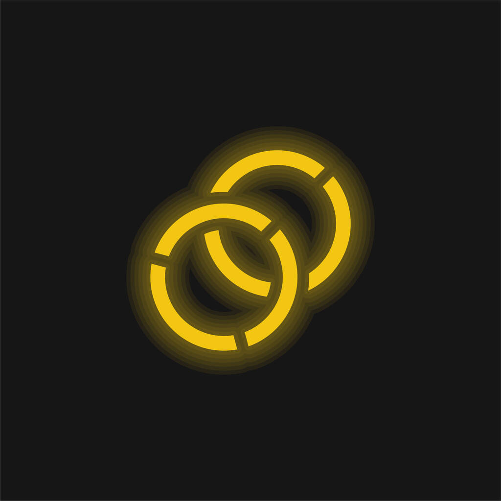 Bangles yellow glowing neon icon - Vector, Image