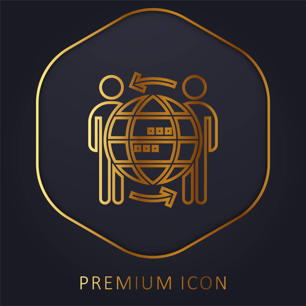 B2b Золотая линия премиум логотип или значок - Вектор,изображение