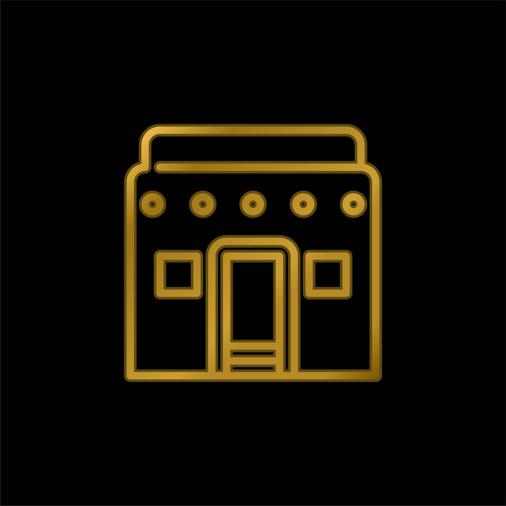 Icono metálico chapado en oro africano o vector de logotipo - Vector, Imagen